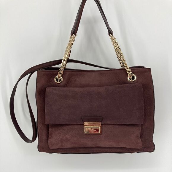 Kate Spade New York  Bordeaux Cown Hide Leather Shoulderbag Handbag - Picture 1 of 13